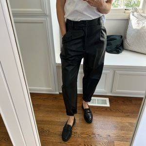 Zara Faux Leather Joggers, Black Size Small